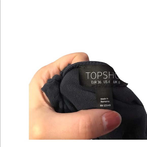 Topshop | Dark Blue Spaghetti Strap Button Down Dress Cut Out self Tie Chest - Picture 8 of 9